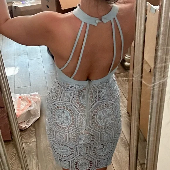 Hello Molly No Hesitation Dress - Baby Blue & Nude - Picture 5 of 14